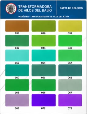 Carta de colores, página 2 de 4: cafés, verdes, turquesas y lilas