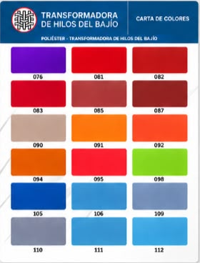 Carta de colores, página 3 de 4: morados, rojos, naranjas y azules